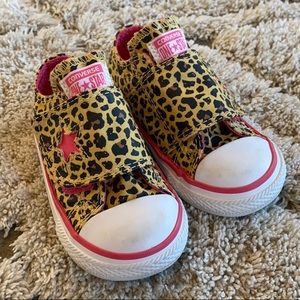 Leopard Print Velcro Converse